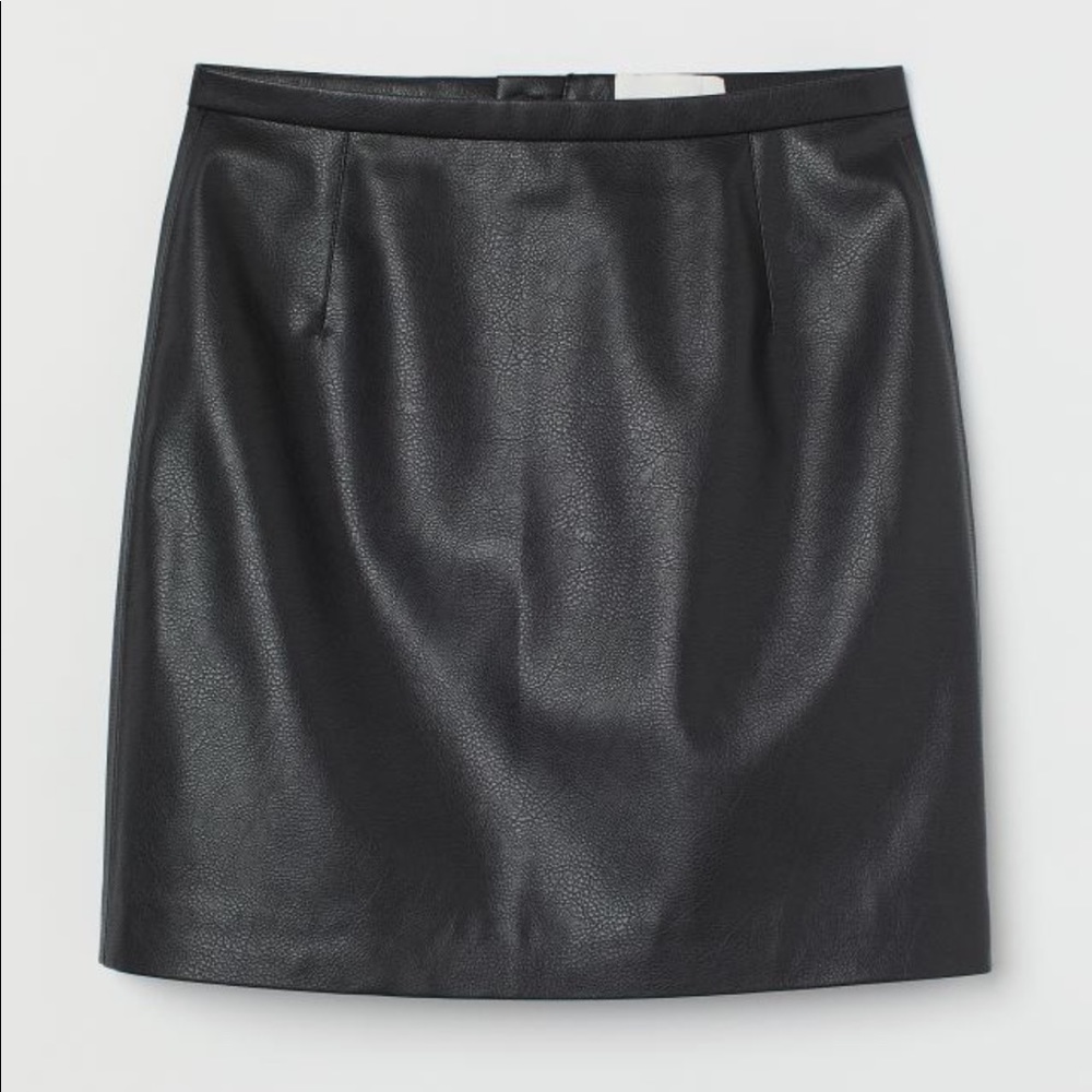 Black Faux Leather Skirt from H&M